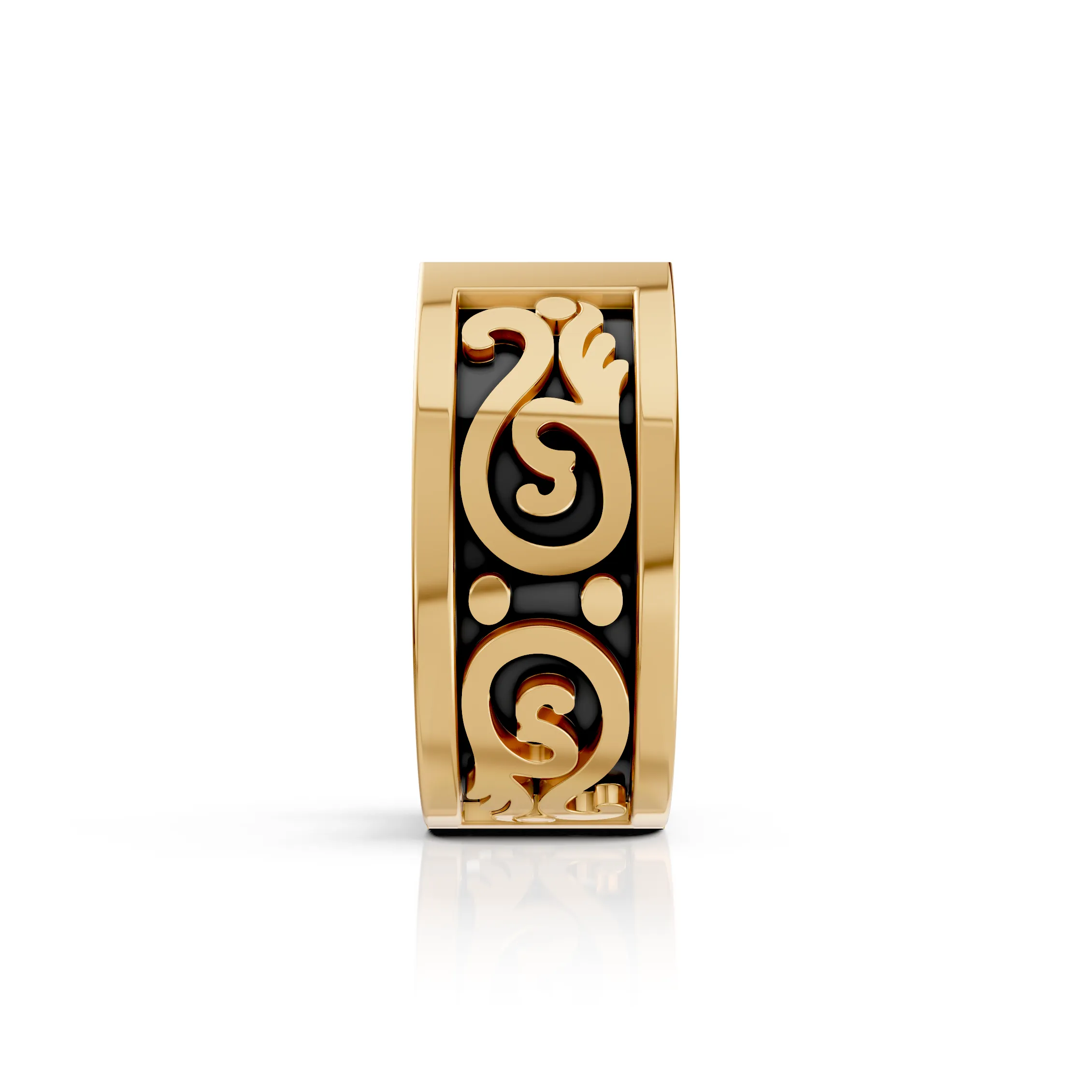 Black Enamel Geometric Design
